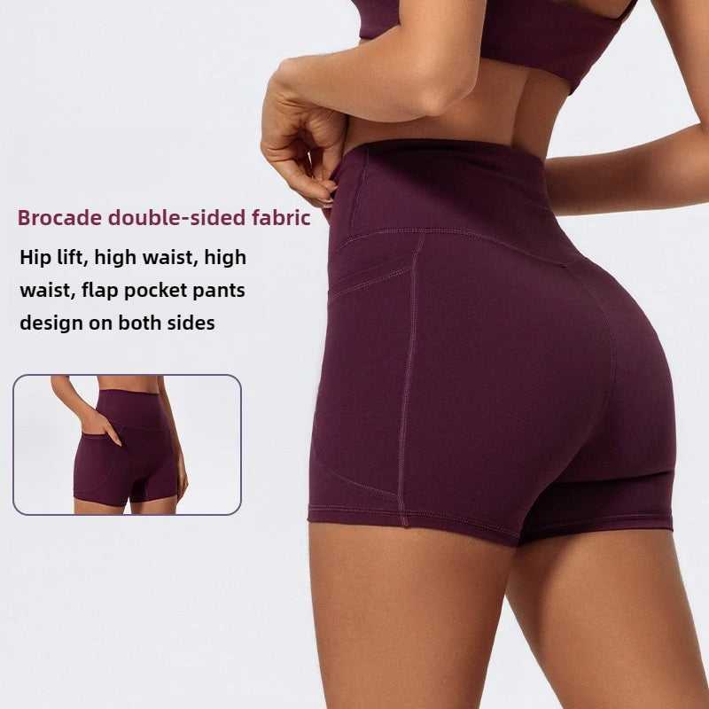LezyanXR Yoga Leggings Quad Pants Moisture Wicking Quick Drying Breathable Fitness Sports Gym Workout Clothes Shorts for Women